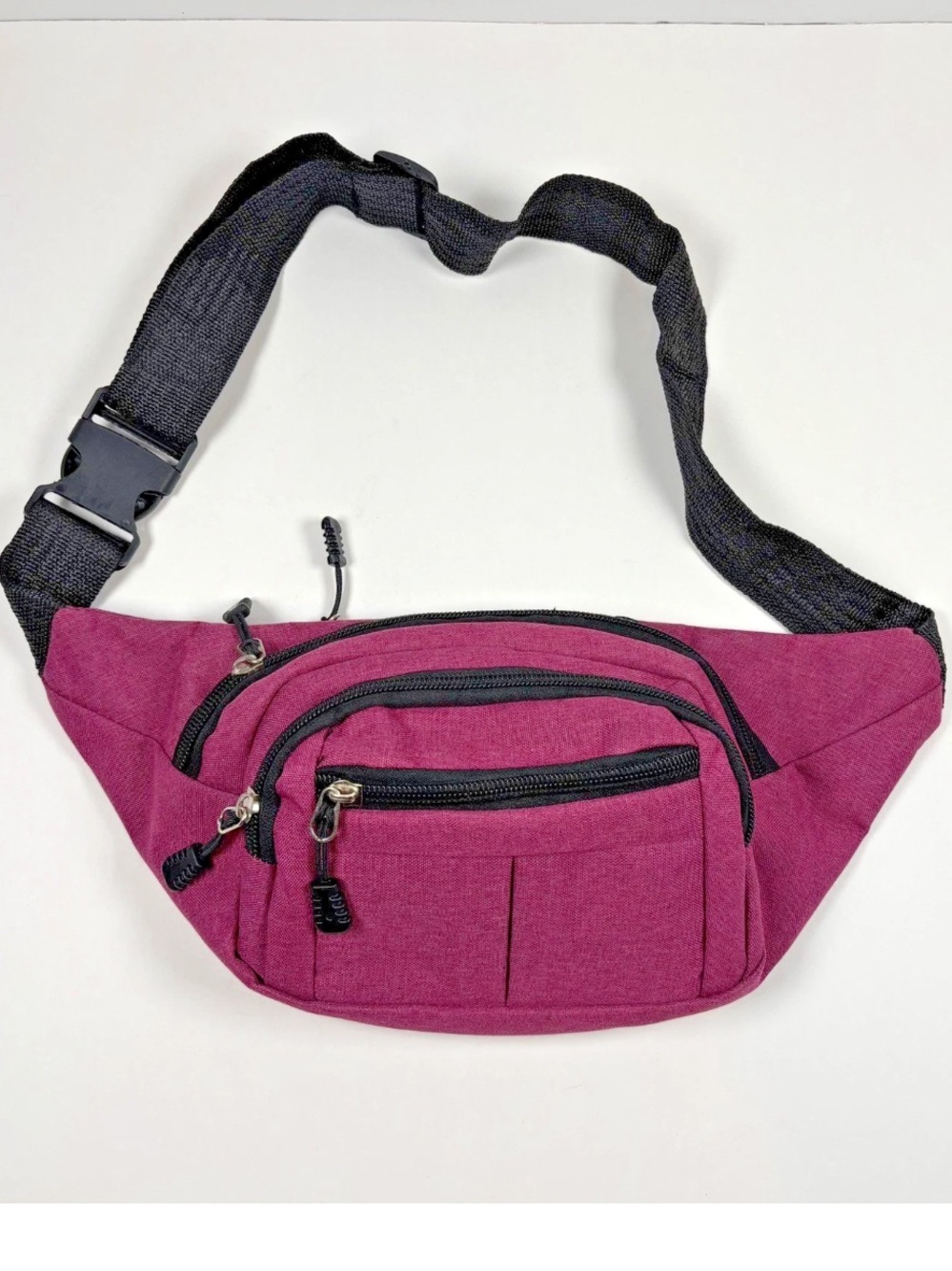 Fanny Pack Multi-Pocket Pink Canvas Waist Belt Bum Bag Travel Gorpcore Festival